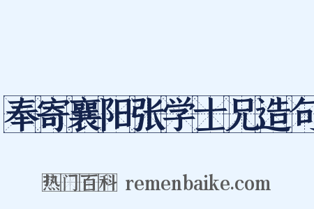 奉寄襄阳张学士兄造句是什么意思的图片